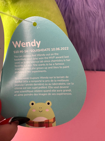 SQUISHMALLOWS 8” Wendy The Green Frog with Plaid Scarf New With Tags NWT