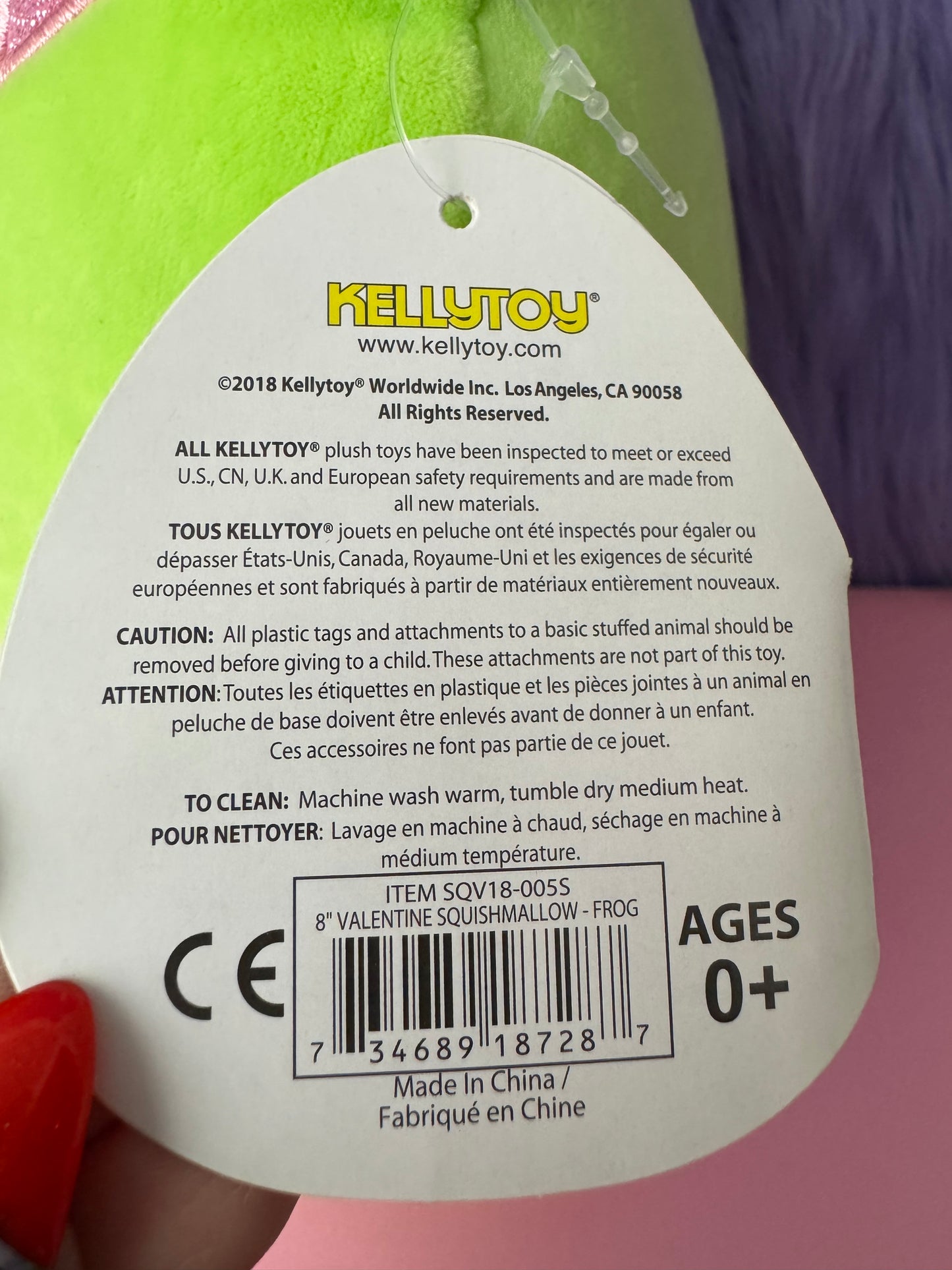 RARE SQUISHMALLOWS Philippe Frog 8” Valentine's Heart 2018 New With Tags NWT