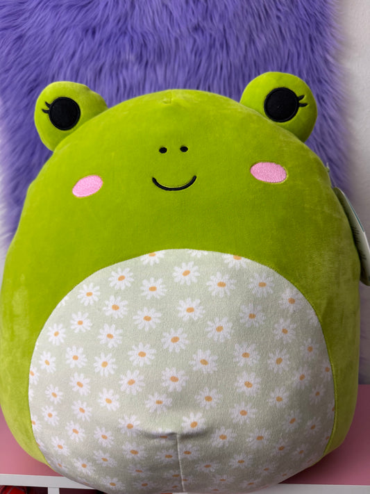 New Original Squishmallows Wendy the Frog with Floral Belly 16" Inches NWT