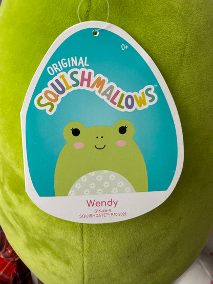 New Original Squishmallows Wendy the Frog with Floral Belly 16" Inches NWT