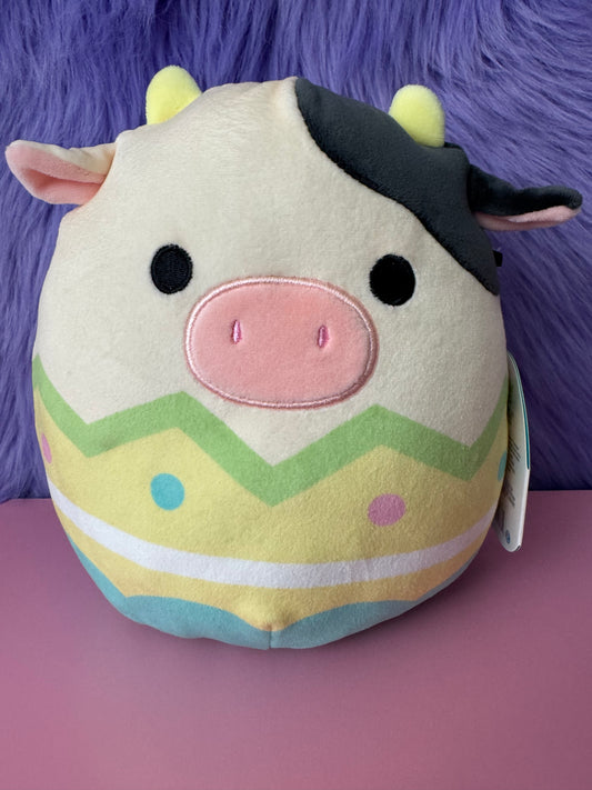 Easter Egg Connor the Cow Squishmallow Plush 8" Easter Squad 2022 Kellytoy NWT