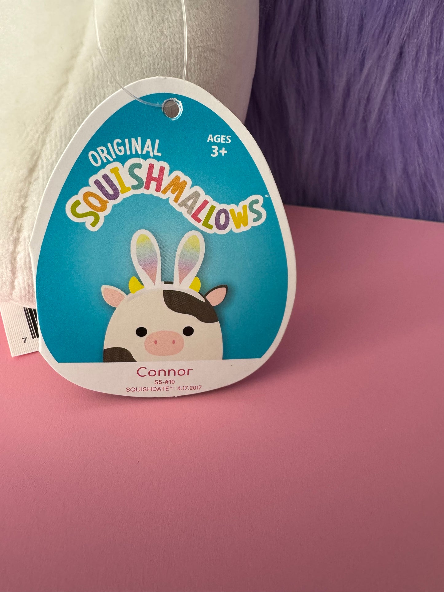 NWT Squishmallows 5” Connor the Cow With Bunny Ears Spring Easter 2022 NWT