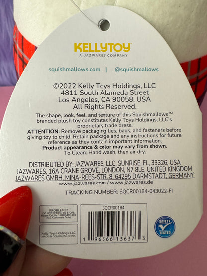New Squishmallows CONNOR Cow Plaid Flannel Red Shirt Fall Harvest 8”Plush NWT
