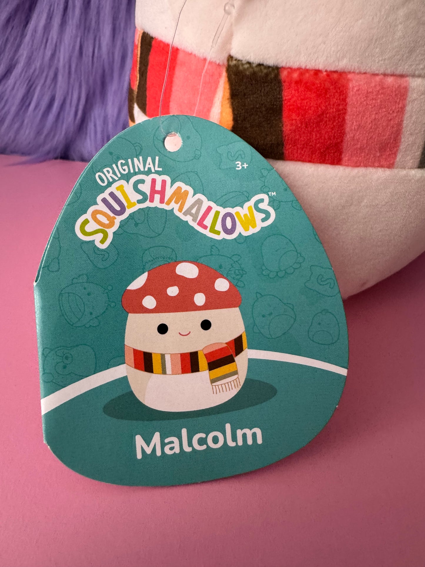 Squishmallows Harvest Squad Malcolm the Mushroom With Autumn Fall Scarf 7" NWT