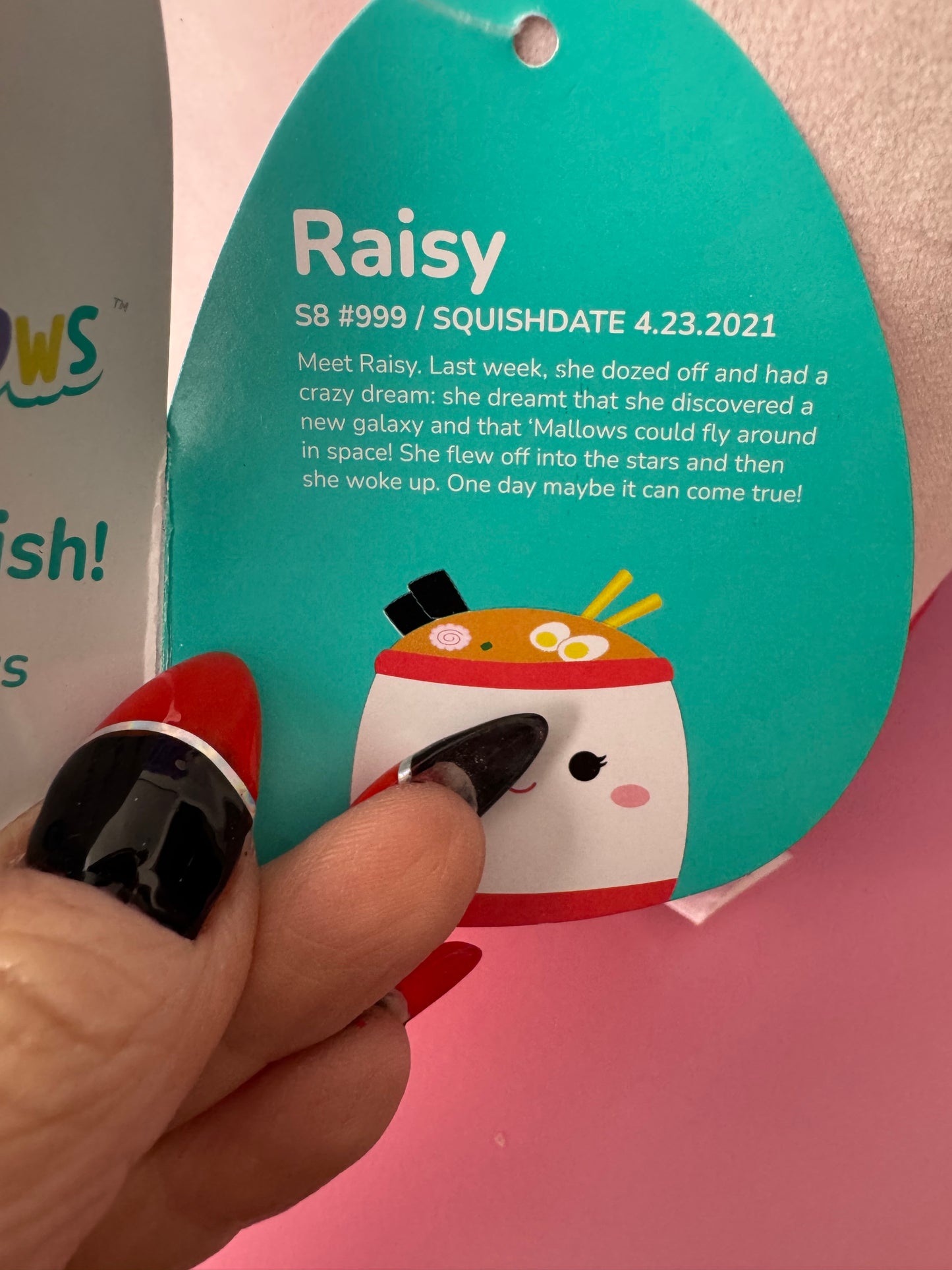 KellyToys Jazwares Squishmallow Plush Raisy the Ramen Bowl 8" New With Tags NWT