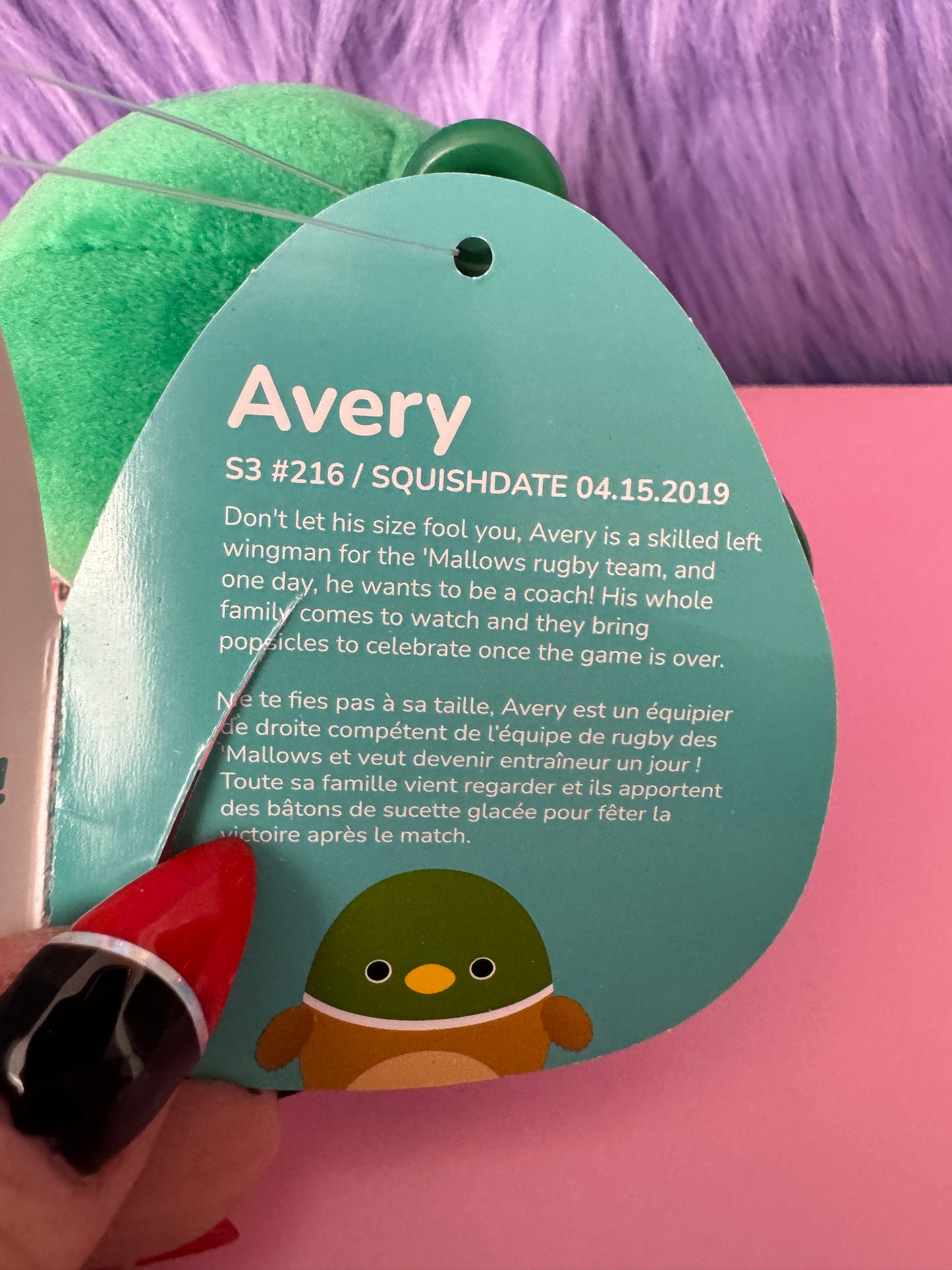 Squishmallows Avery the Mallard Duck 3.5" Clip-On Plush NEW With Tags
