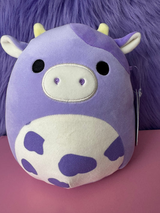 NEW Squishmallows Kellytoy 8" Bubba the Purple Cow Plush Toy New with Tags NWT