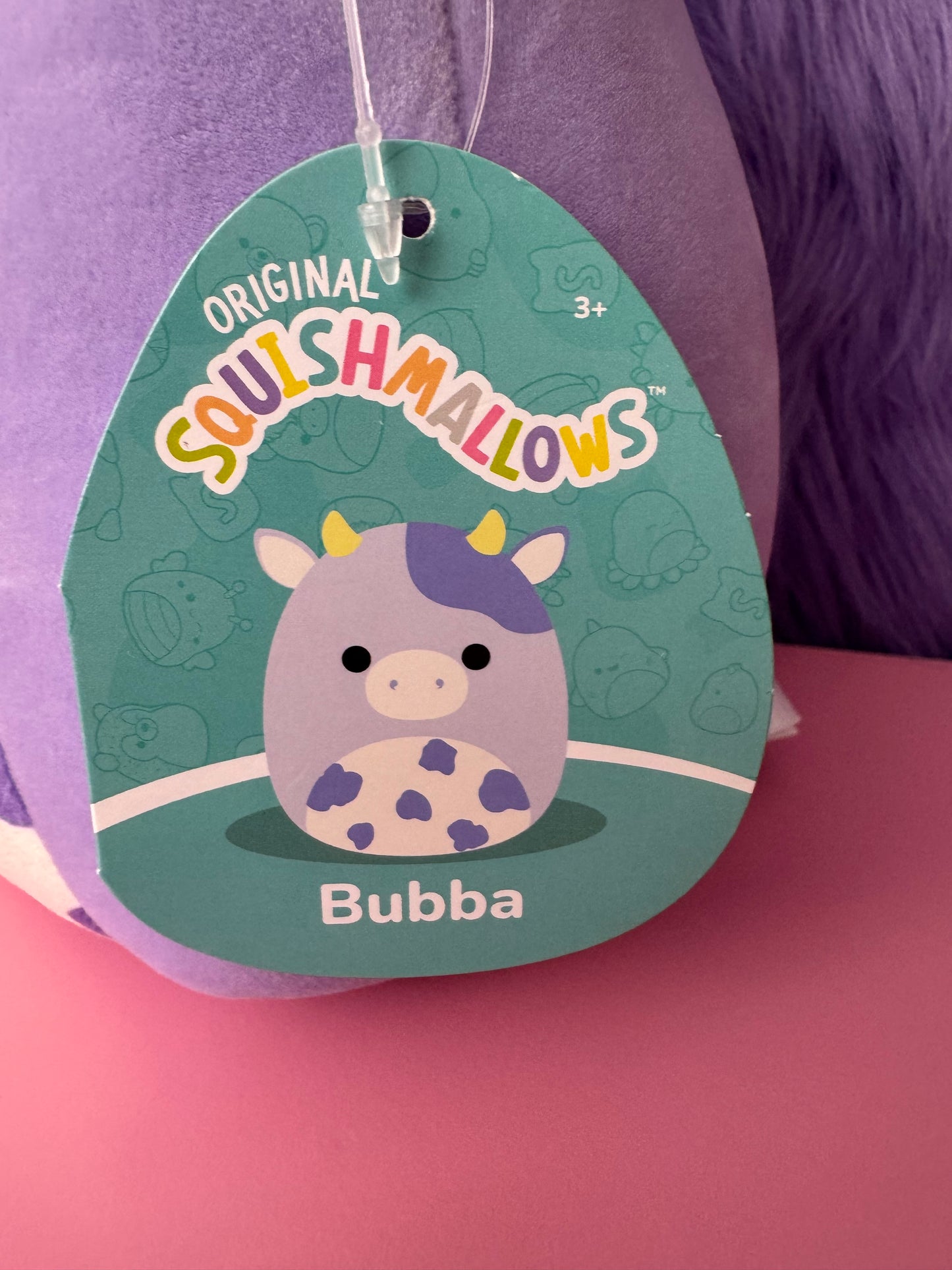 NEW Squishmallows Kellytoy 8" Bubba the Purple Cow Plush Toy New with Tags NWT