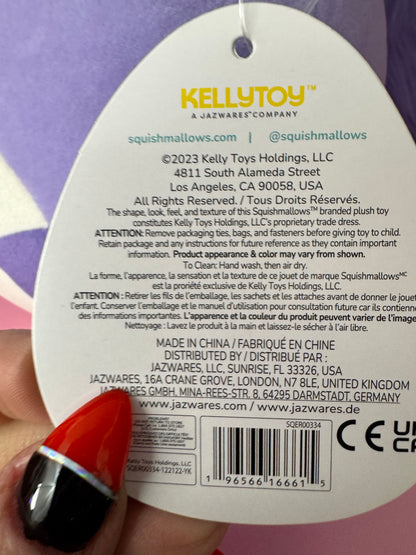 NEW Squishmallows Kellytoy 8" Bubba the Purple Cow Plush Toy New with Tags NWT