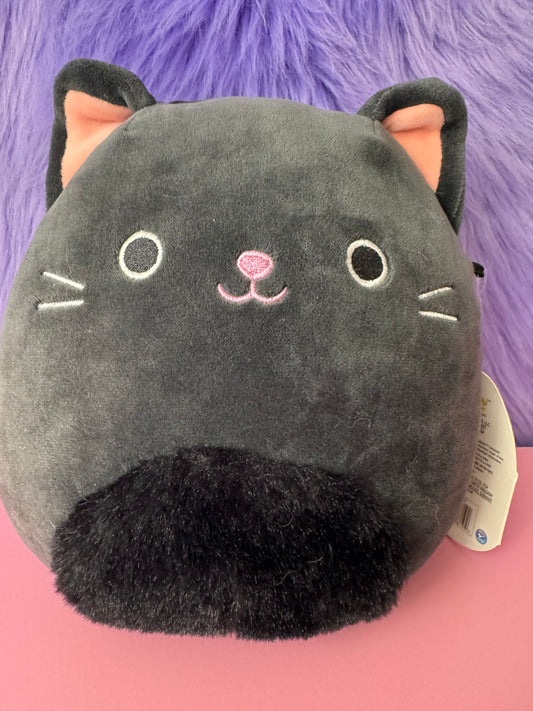 Squishmallow 8” Bambalina Black Kitty Cat Fuzzy Belly Kellytoy Plush Toy NWT