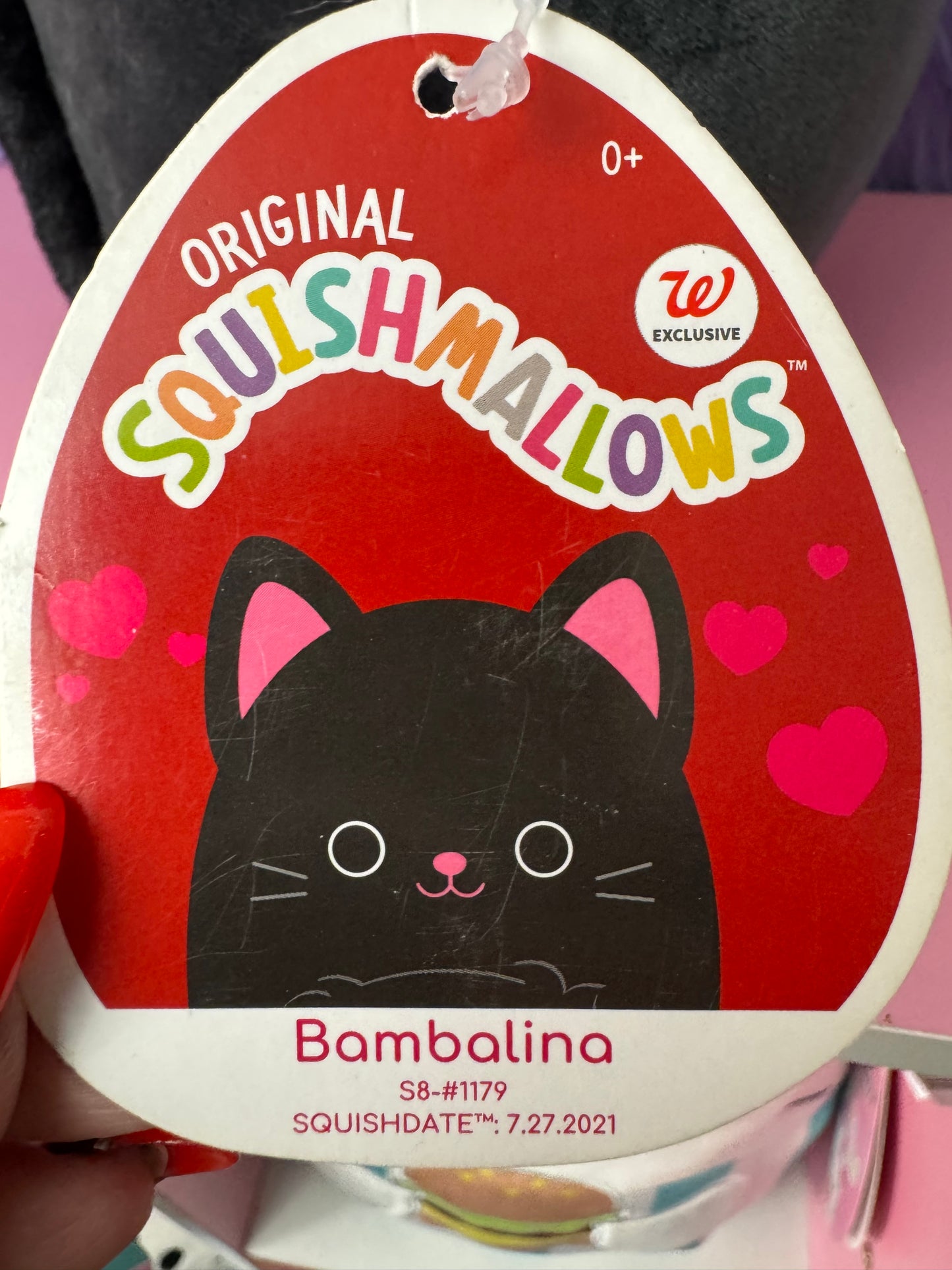 Squishmallow 8” Bambalina Black Kitty Cat Fuzzy Belly Kellytoy Plush Toy NWT