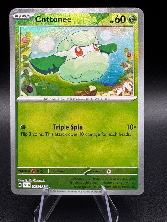 Cottonee 007/131 Poke Ball Reverse Holo Pokemon TCG Prismatic Evolutions - NM
