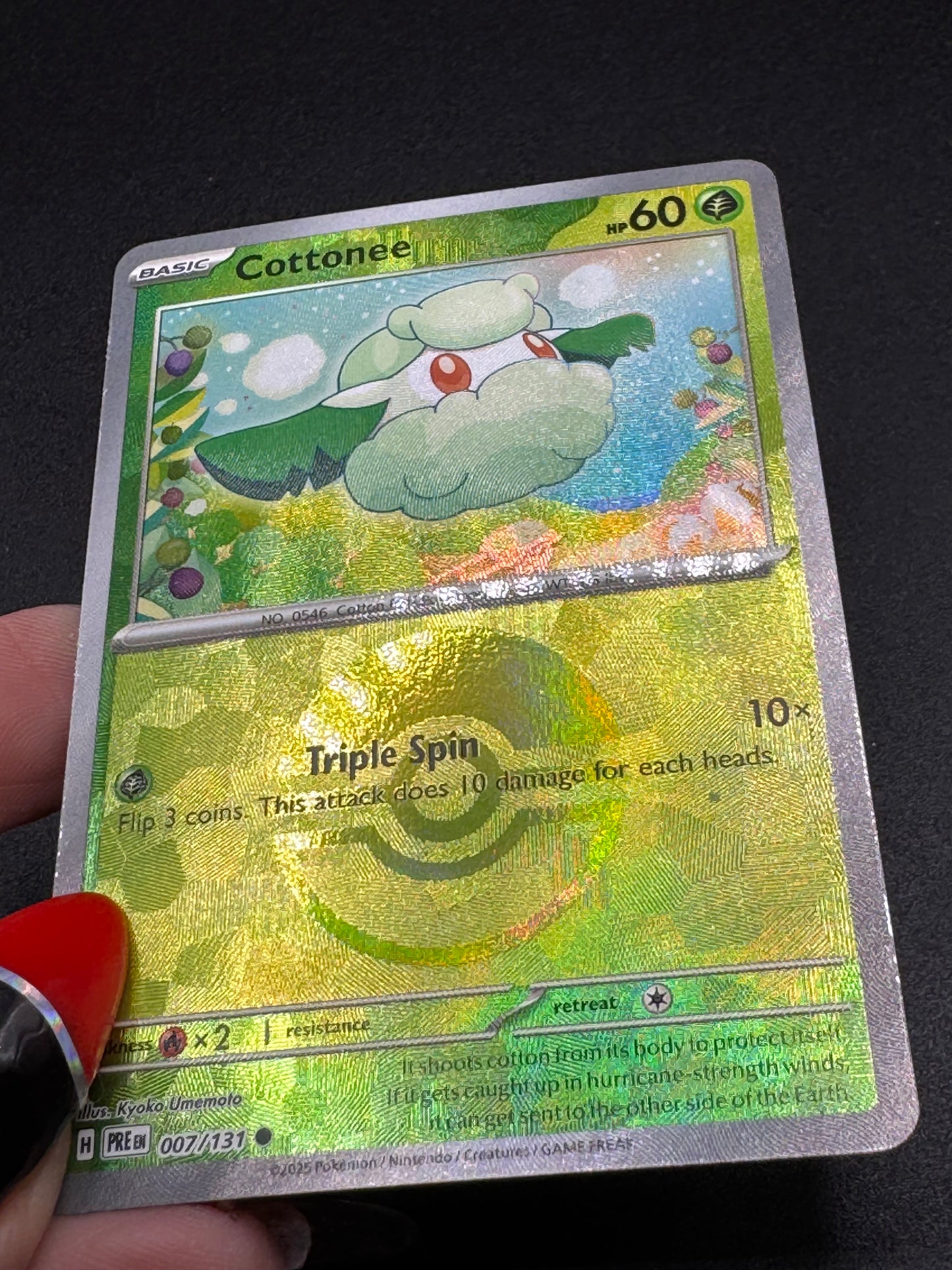 Cottonee 007/131 Poke Ball Reverse Holo Pokemon TCG Prismatic Evolutions - NM - Single