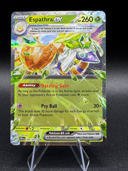 Espathra ex 006/091 Paldean Fates Double Rare Pokemon Card NEAR MINT NM