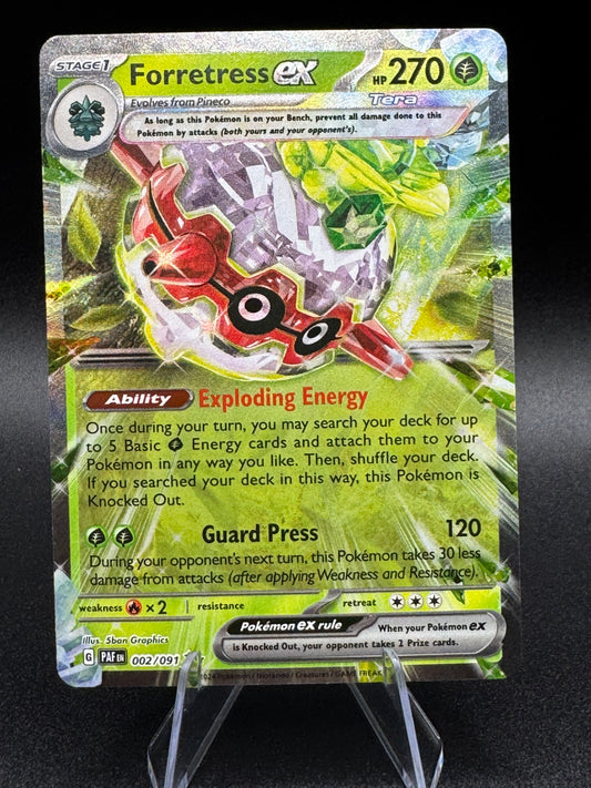 Forretress ex 002/091 Paldean Fates Double Rare Pokemon Card NEAR MINT NM