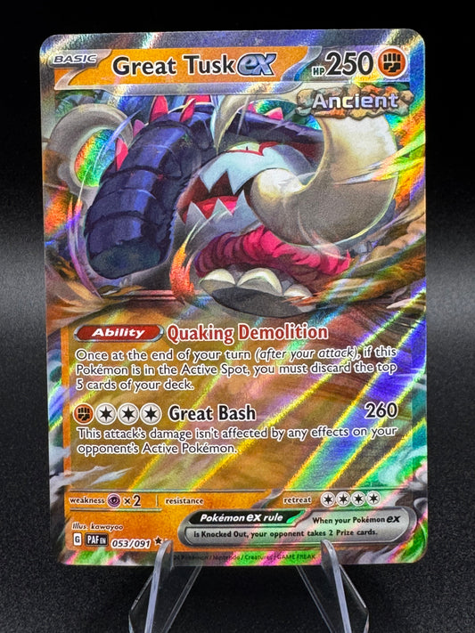 Pokémon TCG Great Tusk ex 053/091 Paldean Fates Double Rare Holo NM - Single