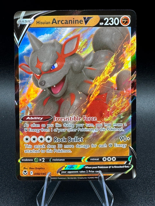 Hisuian Arcanine V 090/195 - SWSH: Silver Tempest Ultra Rare - Pokémon TCG (NM)
