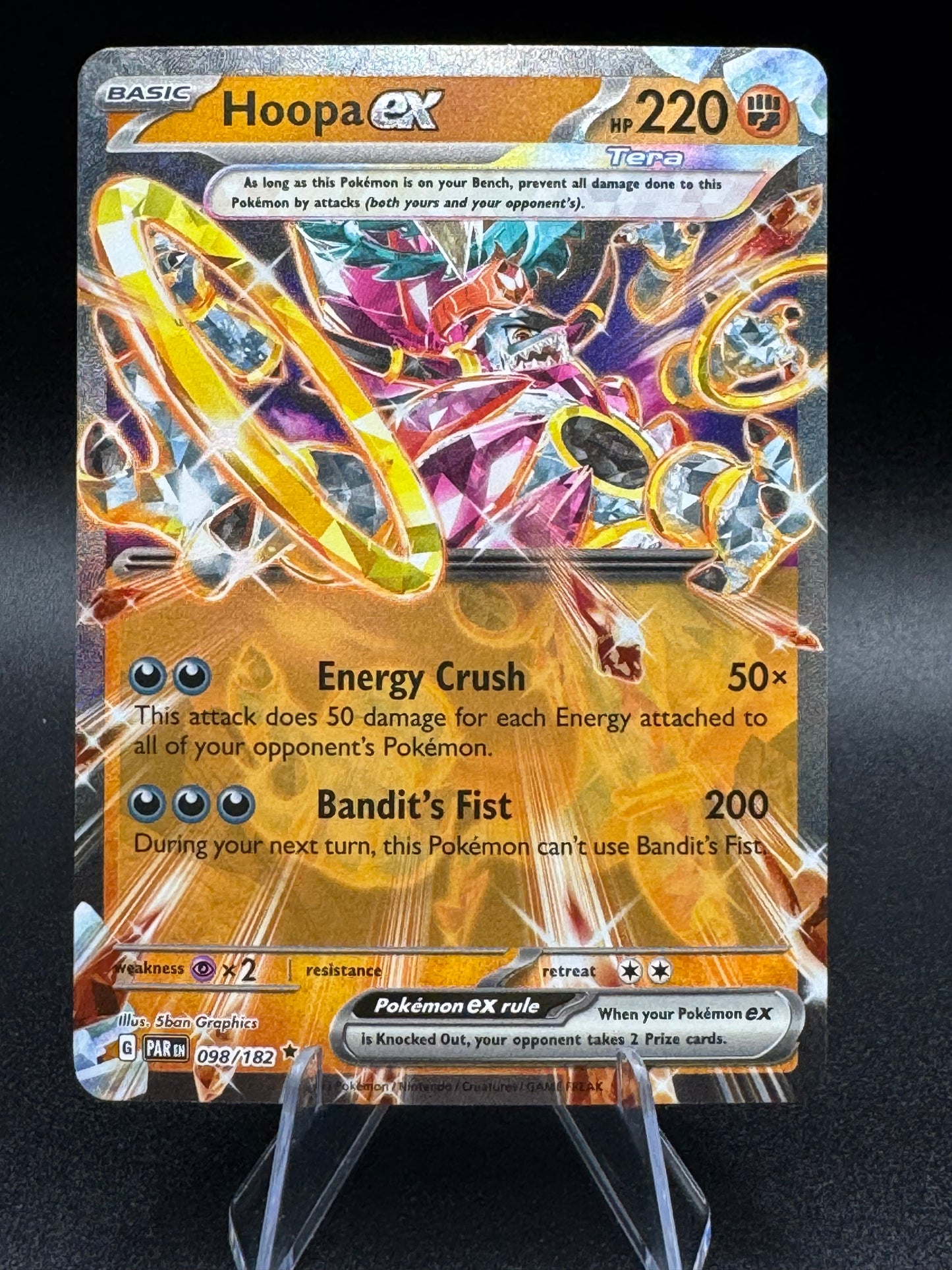 Pokemon Hoopa ex 098/182 Paradox Rift Double Rare Holo NM - Single
