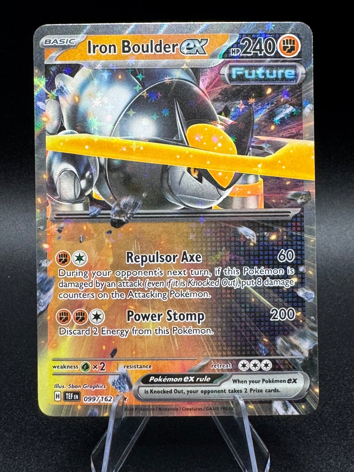 🔥Pokémon TCG-Iron Boulder ex-099/162-Temporal Forces-Double Rare-Holo-M/NM - Single