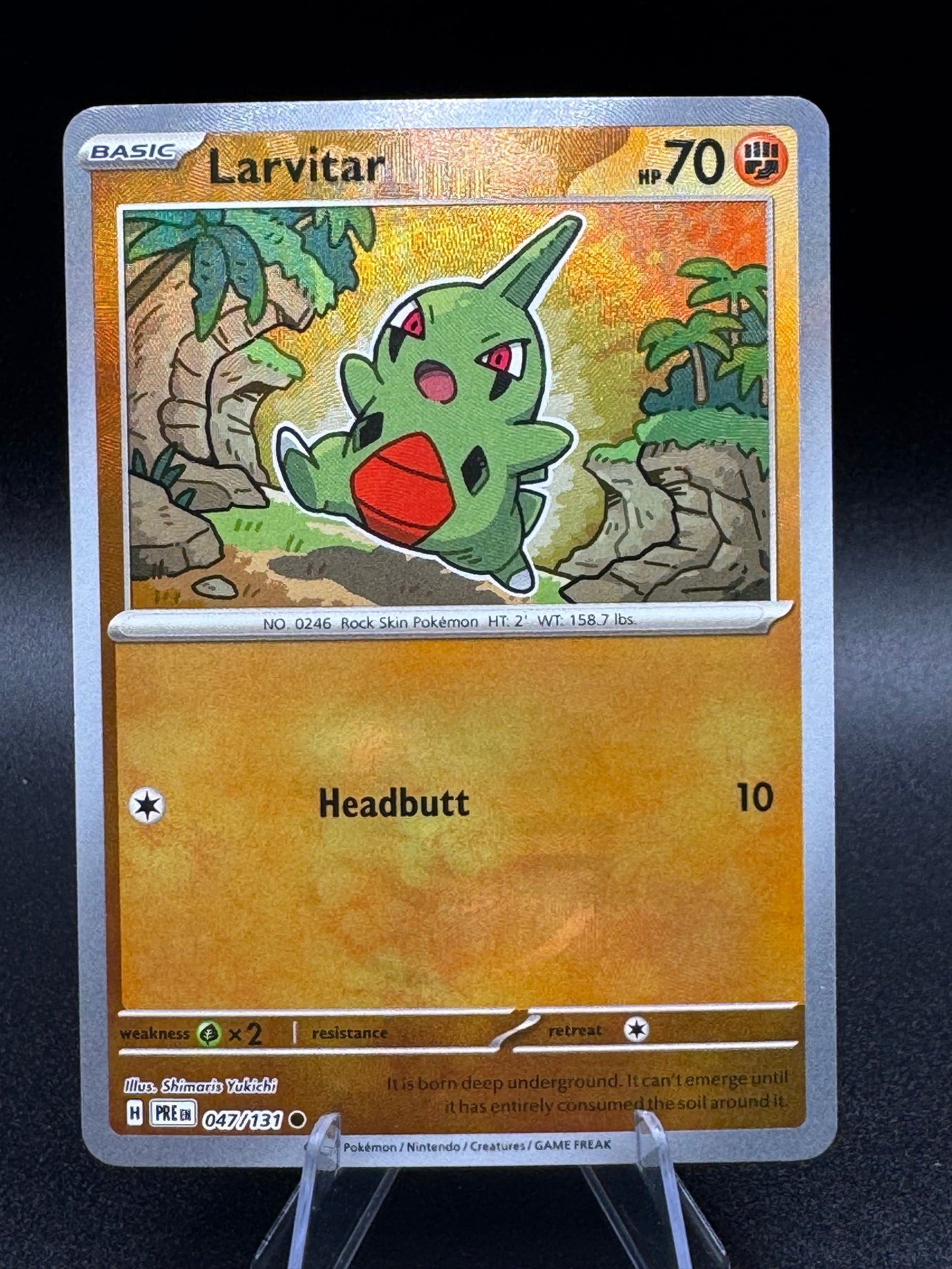 Pokémon TCG Larvitar (Poke Ball Pattern) 047/131 Prismatic Evolutions Holo NM/M - Single
