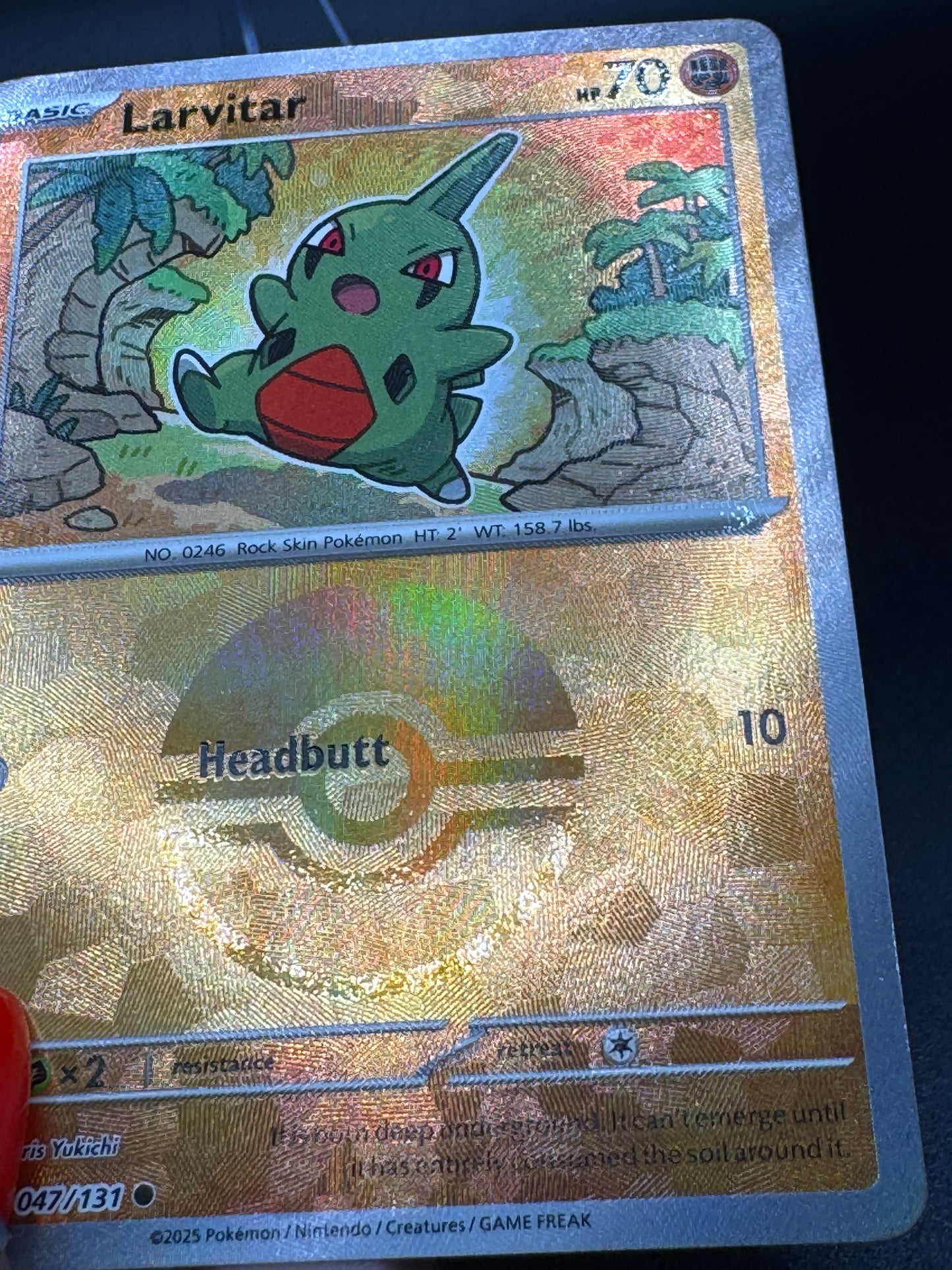 Pokémon TCG Larvitar (Poke Ball Pattern) 047/131 Prismatic Evolutions Holo NM/M - Single