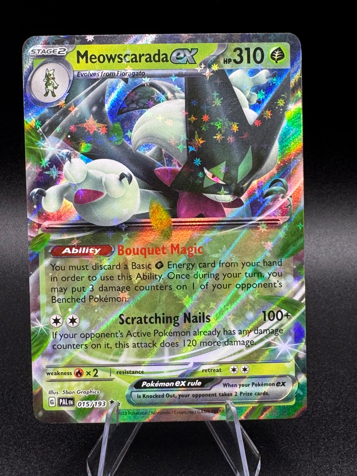 🔥Pokémon TCG-Meowscarada ex-015/193-Paldea Evolved-Double Rare-Holo-M/NM - Single