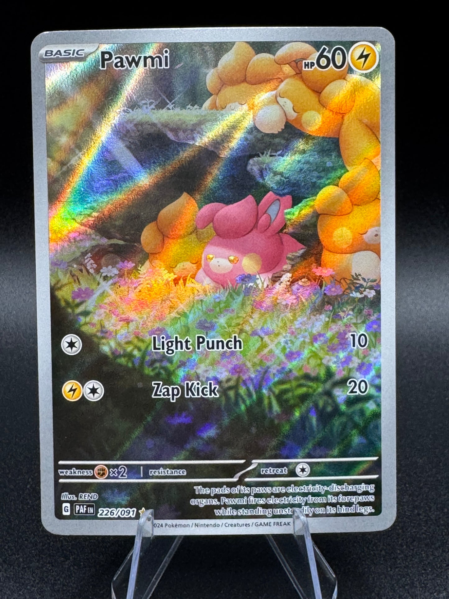 Pawmi - 226/091 - SV: Paldean Fates (PAF) Illustration Rare Pokemon TCG NM