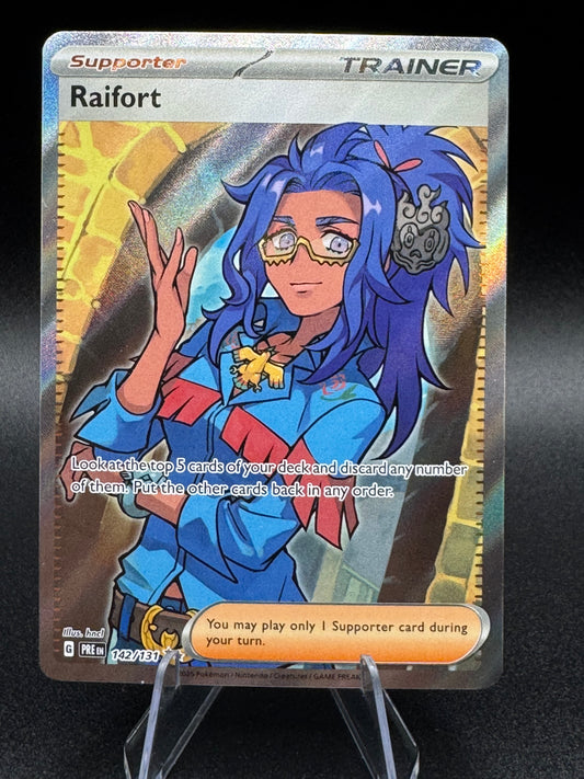 Pokemon TCG Raifort Full Art 142/131 Prismatic Evolutions Holo NM