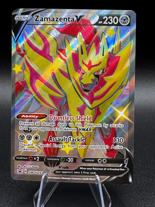 Zamazenta V Pokemon Sword & Shield SWSH293 Shiny Full Art Black Star Promo NM