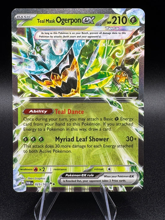 Teal Mask Ogerpon ex 025/167 Twilight Masquerade Double Rare Holo NM - Single