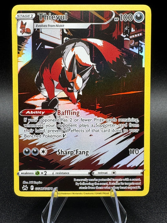 Thievul GG17/GG70 Crown Zenith FULL ART Pokemon Card NM - Single