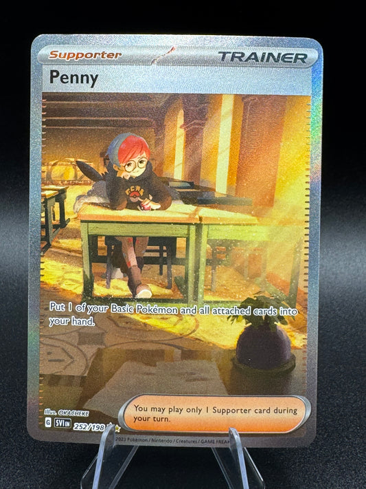 Pokemon Scarlet & Violet Base Set Penny 252/198 Special Illustration Rare SIR NM