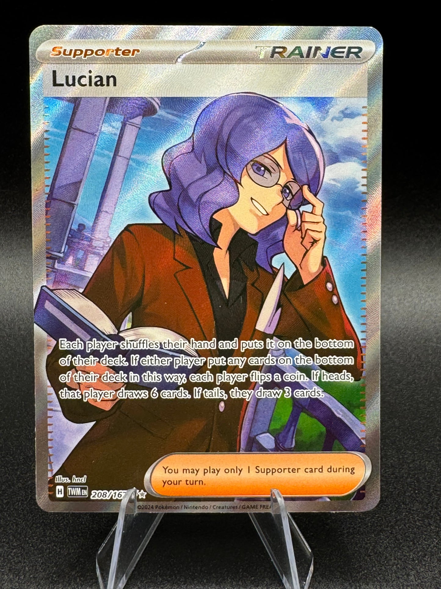 Lucian 208/167 Pokemon Twilight Masquerade Full Art Ultra Rare Holo NM/M