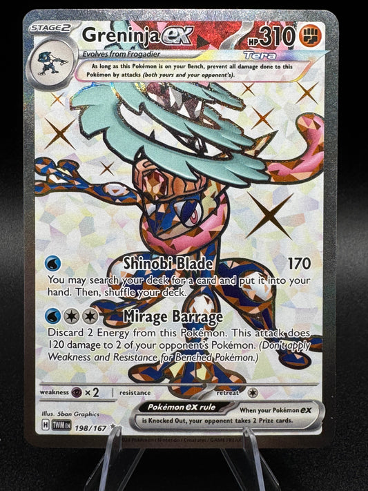 Pokémon TCG Greninja EX Twilight Masquerade Holo Ultra Rare Full Art 198/167 NM - Single
