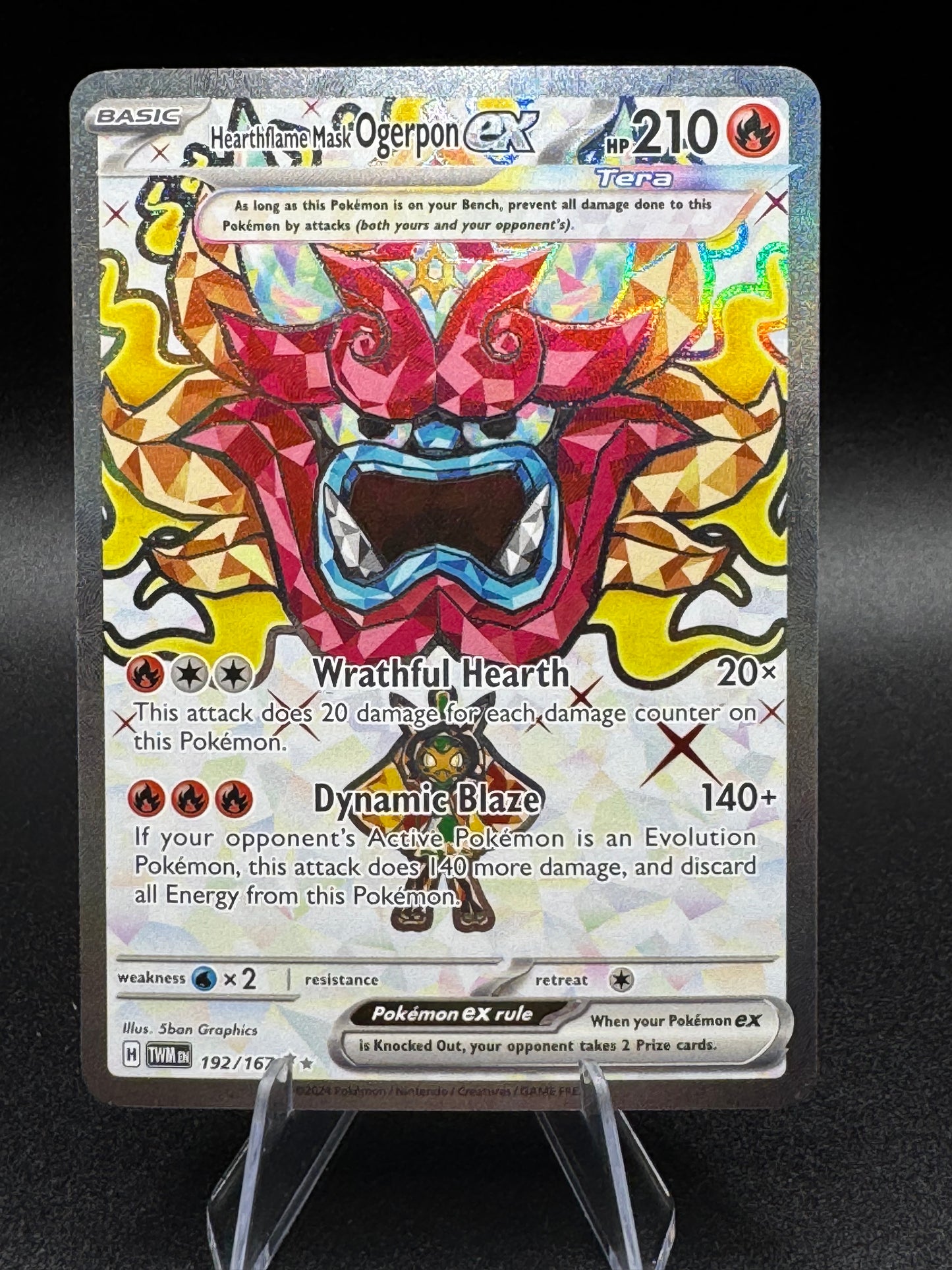 Pokémon TCG Hearthflame Mask Ogerpon ex Twilight Masquerade Ultra Rare 192/167 - Single