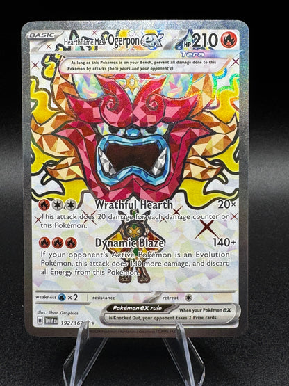 Pokémon TCG Hearthflame Mask Ogerpon ex Twilight Masquerade Ultra Rare 192/167 - Single