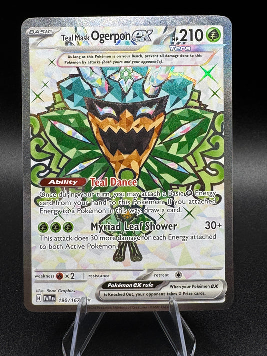 Teal Mask Ogerpon ex - 190/167 SV06: Twilight Masquerade NM Full Art NM/M - Single