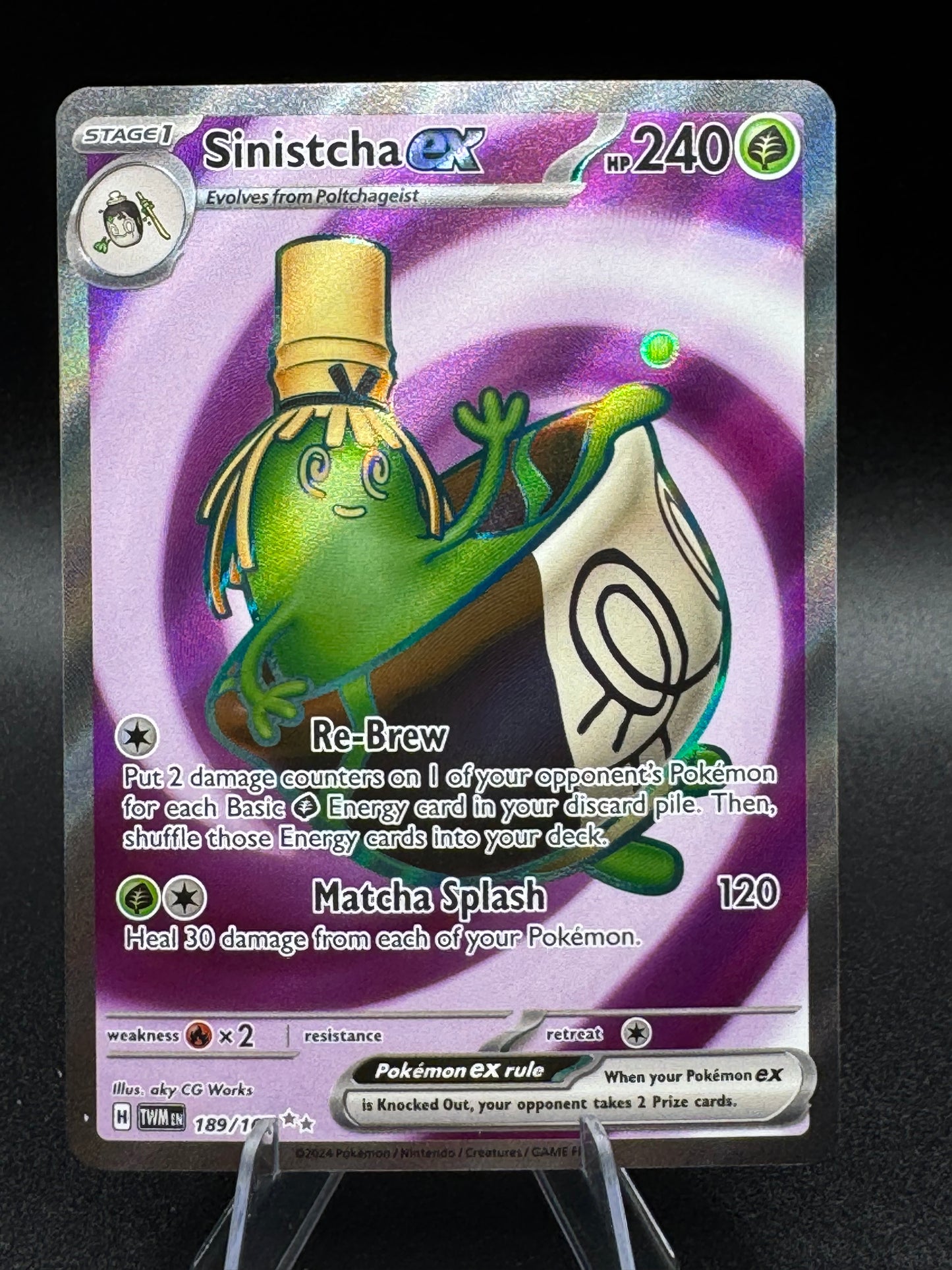 Sinistcha ex Pokemon Twilight Masquerade 189/167 Full Art Ultra Rare NM - Single