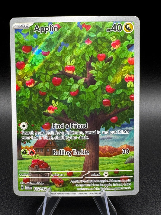 x1 Applin - 185/167 - Illustration Rare Pokemon SV06 Twilight Masquerade M/NM