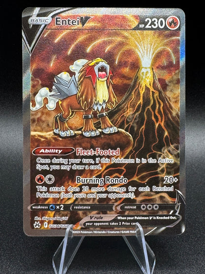Entei V GG36/GG70 Pokémon Crown Zenith Full Art Galarian Gallery Holo NM
