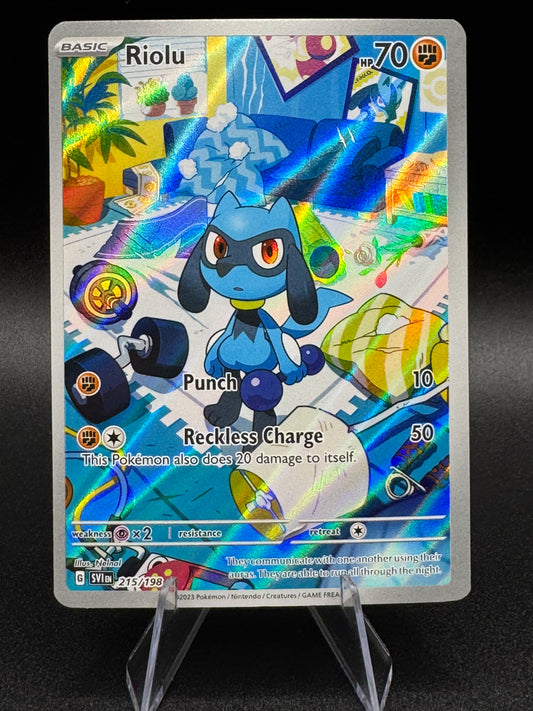 Pokémon TCG Riolu Scarlet and Violet Base Set Illustration Card 215/198 NM/M