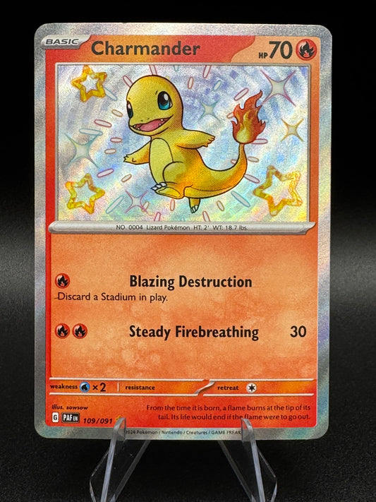 Charmander 109/091 - S&V: Paldean Fates Shiny Holo Rare - Pokémon TCG - Mint