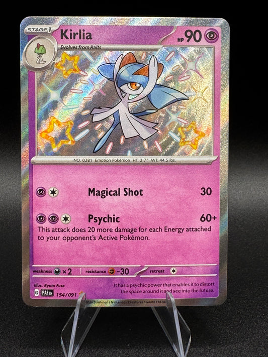 Kirlia 154/091 Sv: Paldean Fates Baby Shiny Holo Rare Pokemon TCG Card NM - Single