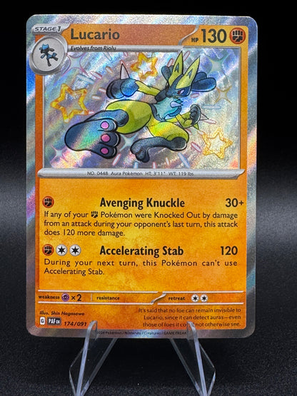 Lucario 174/091 Pokemon Scarlet & Violet - Paldean Fates - Shiny Rare NM/M - Single