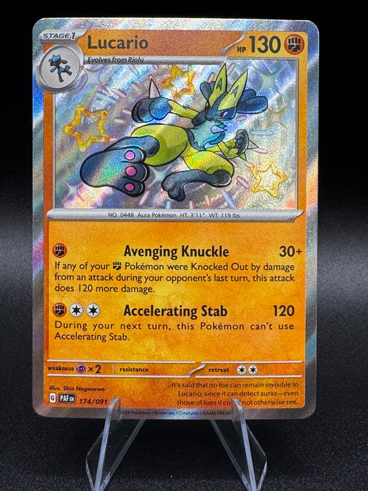 Lucario 174/091 Pokemon Scarlet & Violet - Paldean Fates - Shiny Rare NM/M - Single