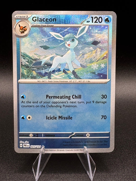 NM 💎 Glaceon (Master Ball Pattern) 025/131 Prismatic Evolutions Holo - Single