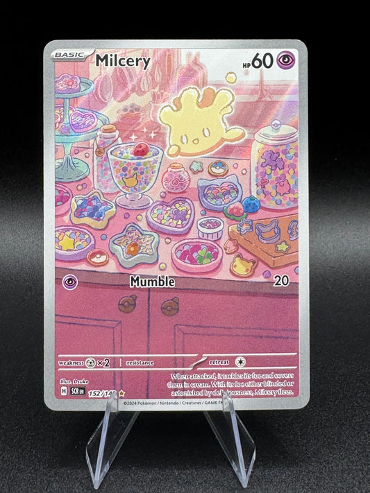Milcery 152/142 Pokémon TCG S&V Stellar Crown Illustration Rare Holo NM - Single