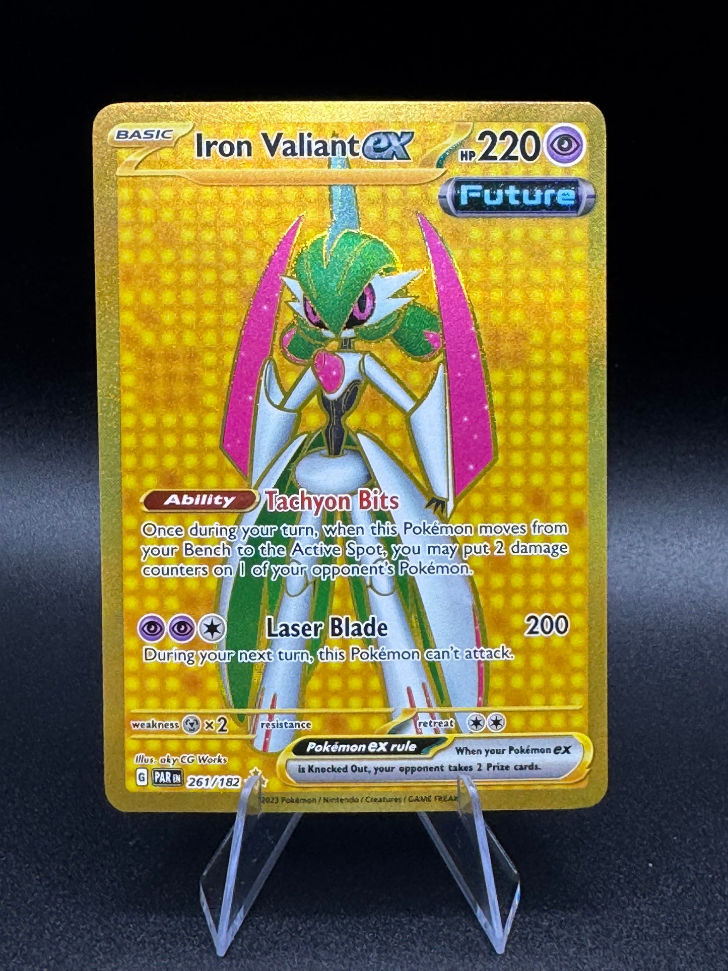 Pokémon TCG Iron Valiant ex 261/182 Paradox Rift Gold Hyper Rare NM - Single