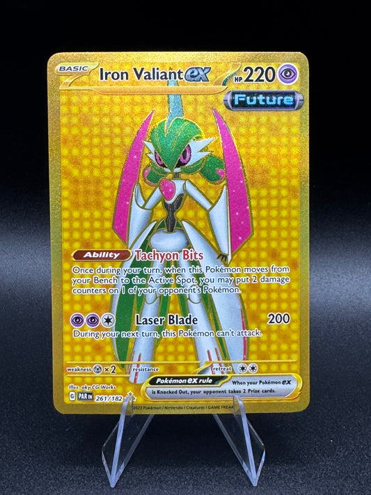 Pokémon TCG Iron Valiant ex 261/182 Paradox Rift Gold Hyper Rare NM - Single