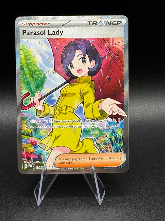 Parasol Lady Pokémon TCG  Paradox Rift Holo Ultra Rare Card 238/182 NM - Single